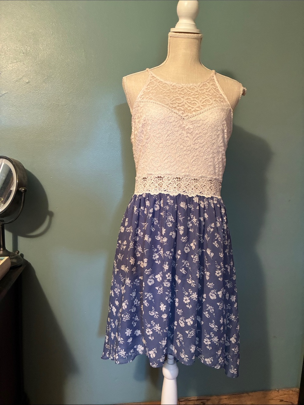 by & by White Lace Bodice Dress
